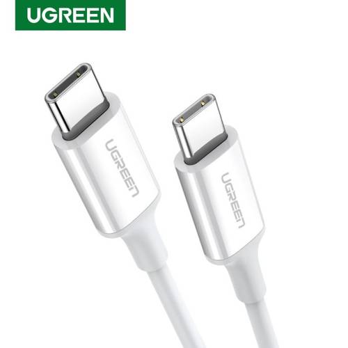 كيبل USB-C to USB-C جلد بطول 2M بقوة 60W من يوجرين - أبيض