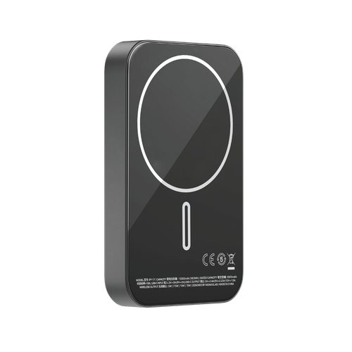  بطارية شحن متنقلة X1 Ultra Slim بسعة 10000mAh بقوة 15W تدعم ماج سيف من موماكس - أسود