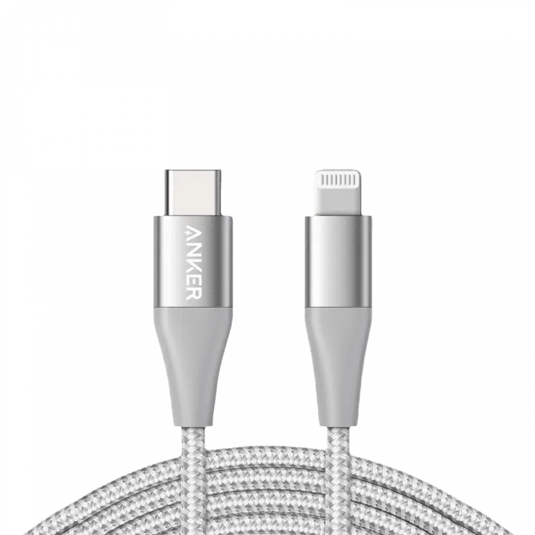 كيبل شحن باور لاين قماش USB-C الى Lightning يدعم الشحن السريع بطول 1.8متر من انكر 