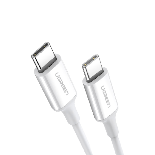 كيبل USB-C to USB-C جلد بطول 2M بقوة 60W من يوجرين - أبيض