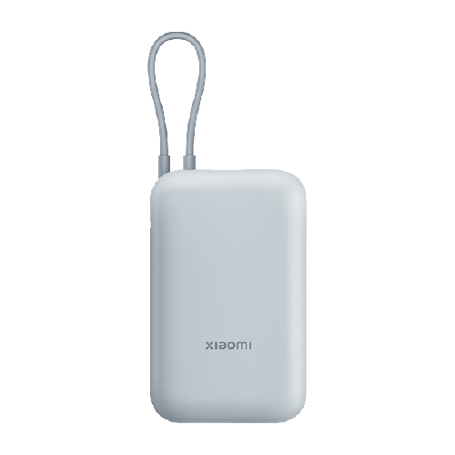 شاحن متنقل بسعة 10000mah بمنفذ USB-C ومنفذ USB-A مع كيبل مدمج usb-c من شاومي _ أزرق فاتح