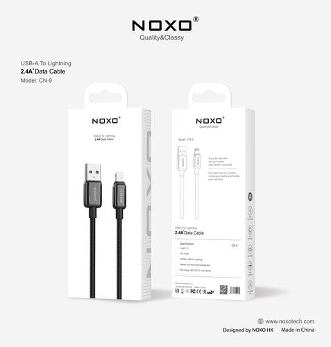 كيبل USB-A to Lightning من القماش بطول 1M من NOXO - أسود