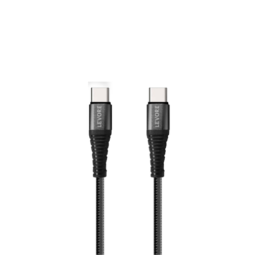 كيبل شحن USB-C to USB-C بطول 1m قماش من ليفوري - أسود