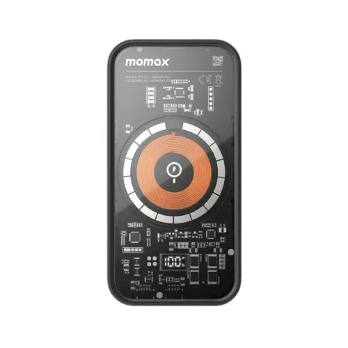 بطارية شحن متنقله بسعة 10000MAH تدعم PD بقوة 35w وشحن لاسلكي 15W موماكس - اسود