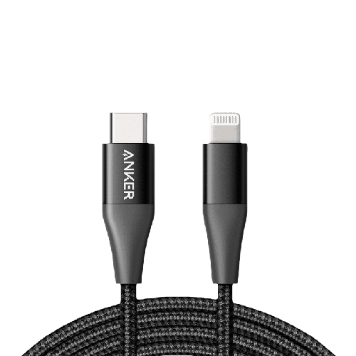 كيبل شحن باور لاين USB-C الى Lightning يدعم الشحن السريع بطول 90 سم من انكر 