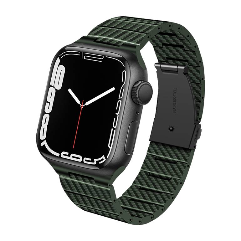 سوار ساعة آبل (أخضر) Coteetci Carbon Fiber 42-49mm
