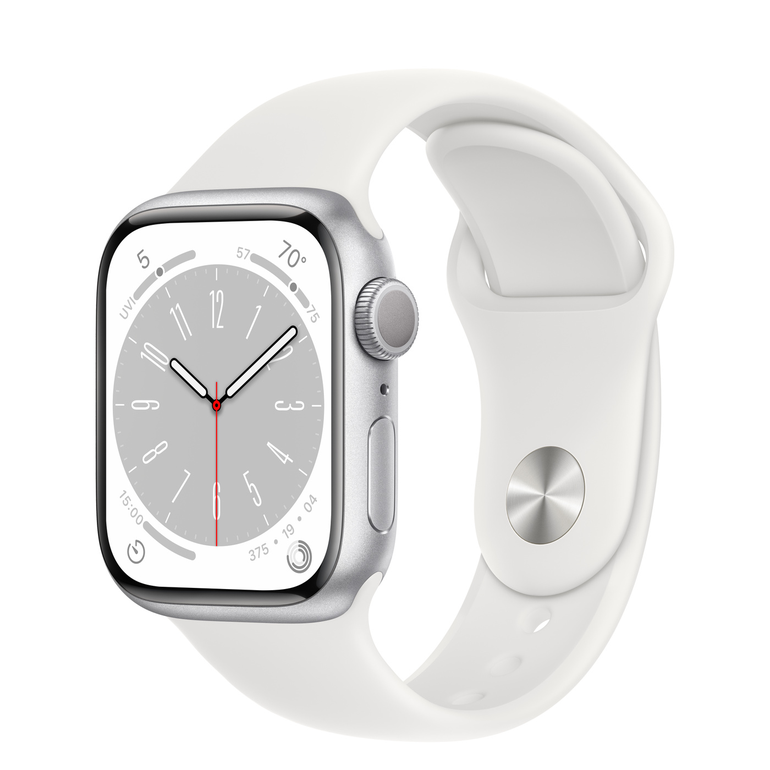 ساعة أبل الإصدار الثامن (جي بي اس)، 41 مم (فضي) Apple watch 8 