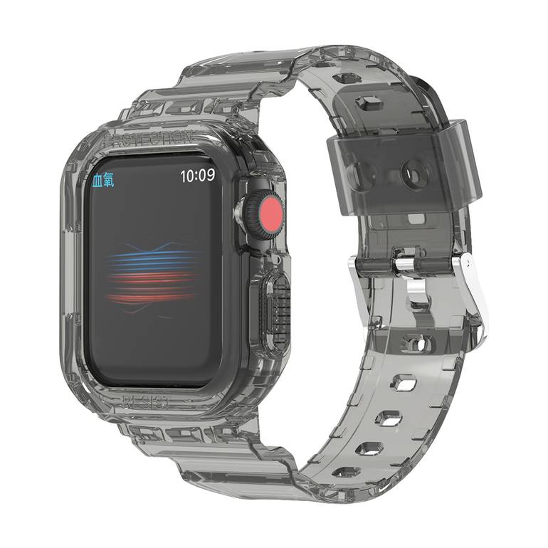 سوار ساعة آبل (أسود شفاف) Coteetci Glacier 41mm 45mm
