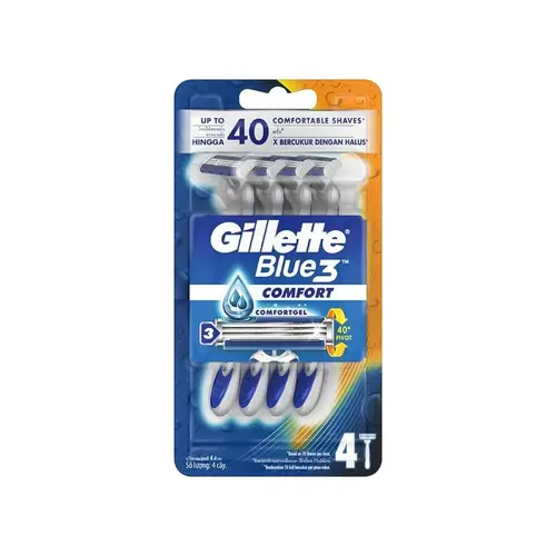 شفرات حلاقة 4T كمفورت من جيليت بلو3  Gillette Blue 3 Comfort 4T Razor Blades