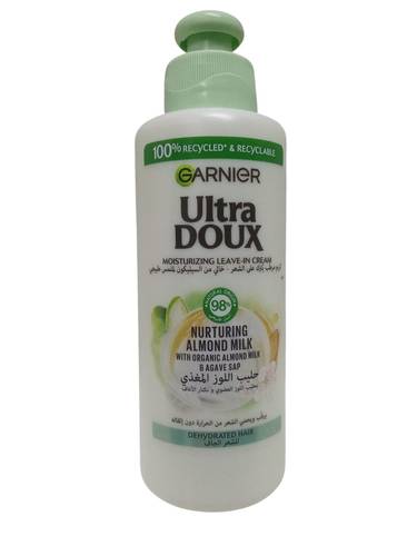 كريم مرطب للشعر بحليب اللوز المغذي الترا دوكس من غارنييه - 200مل Garnier Ultra Doux Nourishing Almond Milk Moisturizing Cream - 200ml