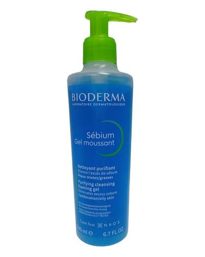 جل سبيوم لتظيف البشرة من بيودرما - 200مل  Purederma Sebium Cleansing Gel - 200 ml