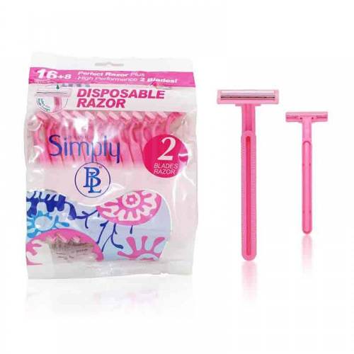 مكائن حلاقة بلاد روزر 16+8 وردي من سمبلي Simply Blade Razor 16+8 Pink Razors