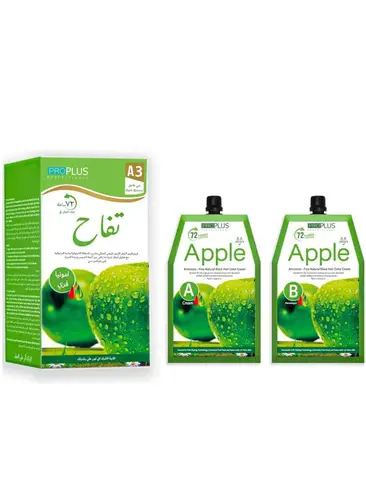 كريم صبغة شعر بالتفاح خالي من الامونيا بني غامق من بروبلاس - 500+500مل Proplus Apple Ammonia-Free Hair Dye Cream Dark Brown - 500+500ml