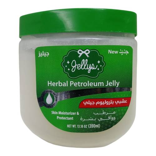 جيلي بتروليم عشبي اخضر مرطب للبشرة من جيليز - 390مل Jelly's Green Herbal Petroleum Jelly Moisturizing Skin - 390ml