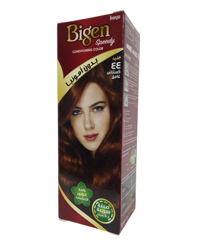 صبغة شعر سريعة لون كستنائي غامق برائحة الزهور الطبيعية من بايجن رقم  44 Bigen Rapid Hair Dye Dark Chestnut Color with Natural Flower Scent No.