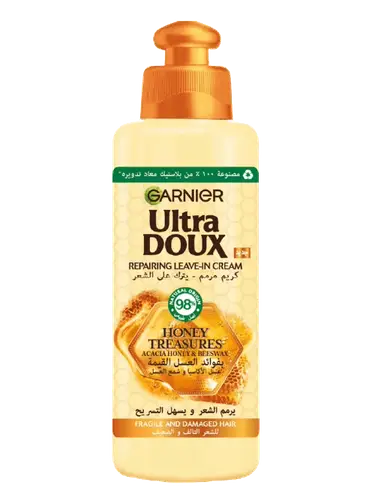 كريم مرطب للشعر بالعسل للشعر التالف الترا دوكس من غارنييه - 200مل Garnier Ultra Doux Honey Moisturizing Hair Cream for Damaged Hair - 200ml
