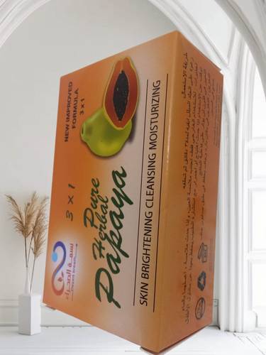 صابون التبييض 1×3 بالبايا الاكثر تفتيحا للبشرة من نسمة الصحراء - 135جم Desert Breeze 1x3 Whitening Soap with Papaya, the most lightening soap for the skin - 135g