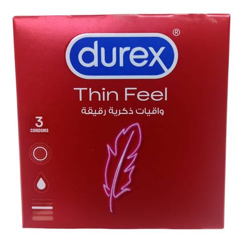 واقيات ذكرية ثن فييل من ديوركس ثلاث قطع Durex Thin Feel Condoms 3 Pack