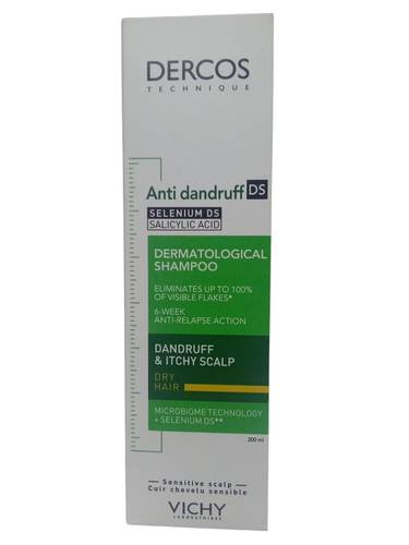 شامبو مضاد للقشرة للشعر الجاف من فيتشي ديوركس - 200مل  Vichy Diorx Anti-Dandruff Shampoo for Dry Hair - 200ml