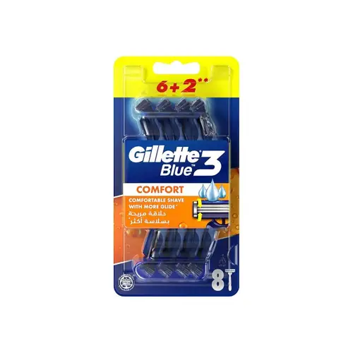 شفرات حلاقة كمفورت 6 + 2 من جيليت بلو Gillette Blue Comfort 6+2 Razor Blades
