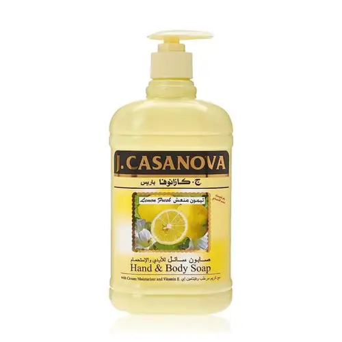 صابون سائل للاستحمام بالليمون المنعش من جي كازانوفا باريس - 500مل J. Casanova Paris Refreshing Lemon Body Wash - 500ml