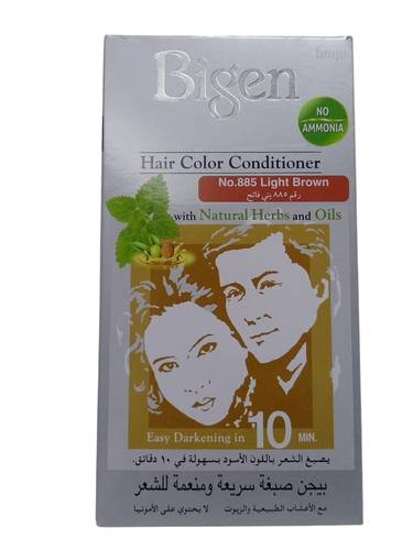 صبغة شعر سريعة ومنعمة بني فاتح من بايجن رقم Bigen Fast and Smoothing Hair Dye Light Brown No. 885