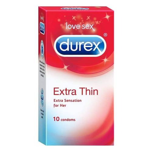 واقي ذكري اكسترا ثين من دوريكس - 10 حبة Durex Extra Thin Condoms - 10 Condoms