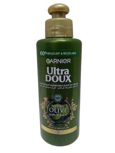 كريم يغذي الشعر بالزيتون الاسطوري الترا دوكس من غارنييه - 200مل Garnier Ultra Doux Mythic Olive Nourishing Hair Cream - 200ml