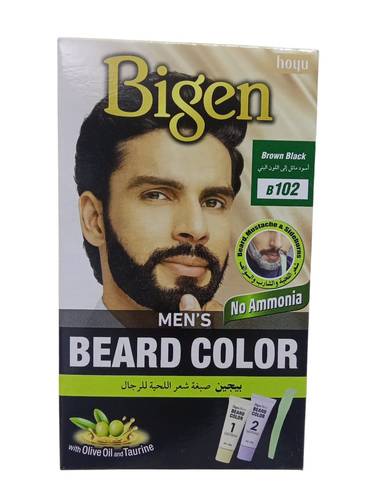 صبغة شعر لحية اسود مائل للبني من بايجن رقم Bigen Beard Dye Black Brown No. 102