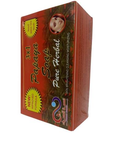 صابون البابايا 3×1 اعشاب طبيعية لتفتيح البشرة من نسمة الصحراء - 135جم Papaya Soap 3 in 1 Natural Herbs for Skin Lightening from Nasma Al Sahraa - 135g