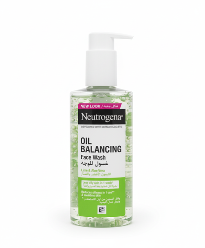 غسول للوجه بالليمون الخضر والصبار لإزالة الدهون من نيتروجينا - 200مل  Neutrogena Oil-Blocking Facial Wash with Green Lemon and Aloe Vera - 200ml