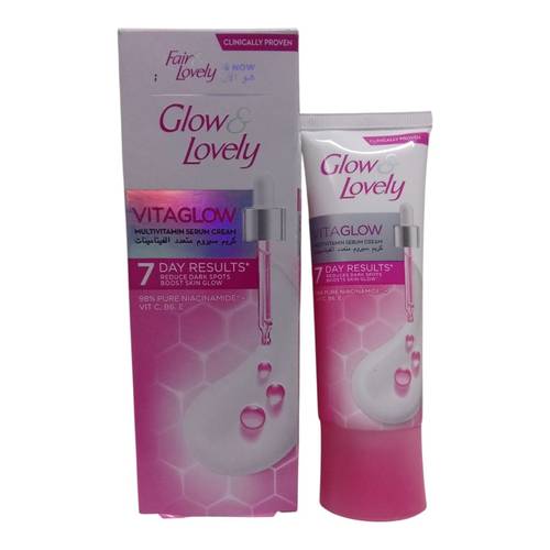 كريم سيروم متعدد الفيتامينات لاشراقة فورية من جلو اند لفلي - 50جم  Glow & Lovely Instant Brightening Multivitamin Serum Cream - 50g