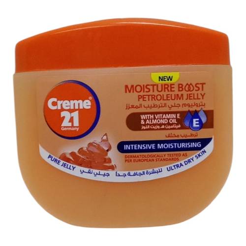 جل بتروليم لترطيب البشرة بزيت اللوز من كريم 21 - 100مل Cream 21 Moisturizing Petroleum Jelly with Almond Oil - 100ml