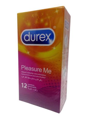 ديوركس واقي ذكري  Pleasure me مضلع ومنقط لمتعة زائدة - 12 حبة Durex Pleasure Me Ribbed & Dotted Condoms for Extra Pleasure - 12 Condoms