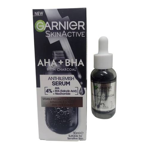 سيروم بالفحم يغطي العيوب وبوحد اللون من غارنييه -30مل Garnier Charcoal Serum for Blemishes and Tone Control - 30ml
