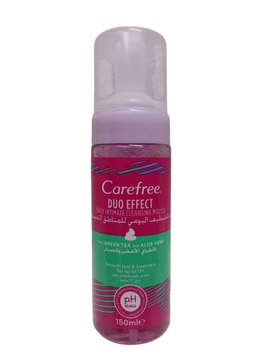 رغوة التنظيف اليومي للمناطق الحساسة بالشاي الاخضر والصبار من كير فري - 150مل Carefree Daily Cleansing Foam for Intimate Areas with Green Tea and Aloe Vera - 150ml