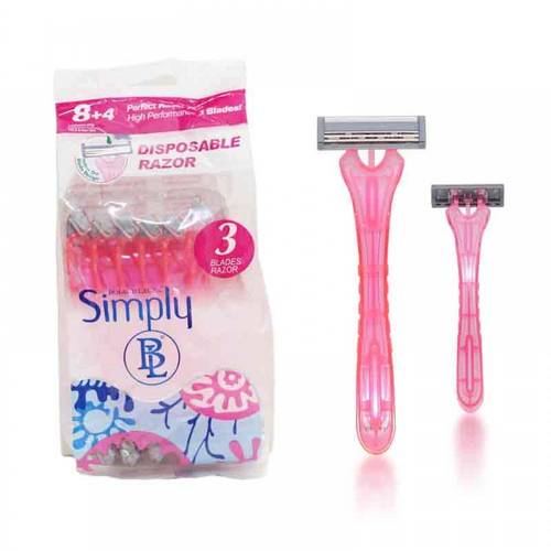 مكائن حلاقة بلاد روزر 8+4 وردي من سمبلي Simply Blade Razor 8+4 Razors