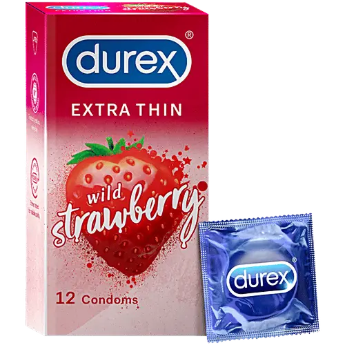 واقي ذكري بنكهة الفراولة من دوريكس - 12 حبة Durex Strawberry Flavored Condoms - 12 Pieces