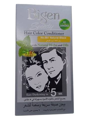 صبغة شعر سريعة ومنعمة للشعر لو اسود طبيعي من بايجن رقم  Bigen Fast and Smoothing Hair Dye for Natural Black Hair No. 881