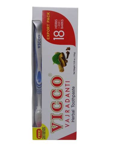 معجون اسنان فاجر دانتي معجون عشبي من فيكو -150مل + فرشاه  Vicks Vajer Dante Herbal Toothpaste - 150ml + Brush
