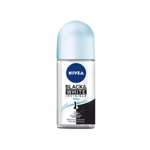 مزيل عرق رول عربي بلاك اند وايت من نيفيا - 50مل NIVEA Black & White Roll-On Deodorant - 50ml