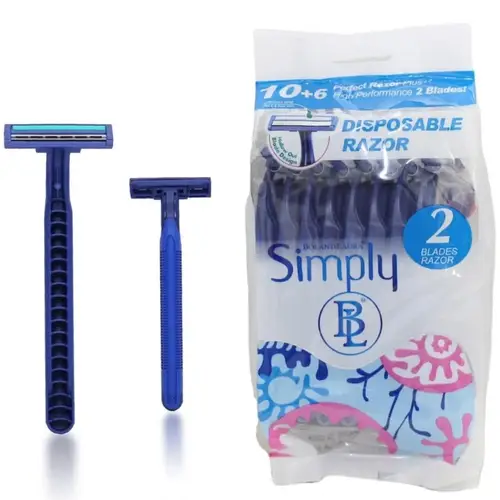 مكائن حلاقة بلاد روزر 10+6 أزرق من سمبلي  Simply Blade Razor 10+6 Blue Razors