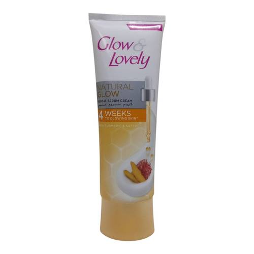 كريم سيروم عشبي لتعزيز اشراقة الوجه من جلو اند لفلي - 100جم  Glow & Lovely Herbal Radiance Boosting Facial Serum Cream - 100g