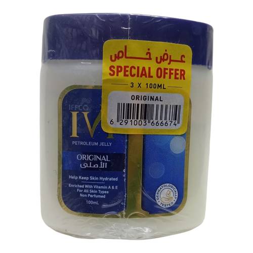 عرض خاص ثلاث قطع جيلي بتروليم نقي من ايفي - 3×100مل Special offer: 3 pieces of Ivy Pure Petroleum Jelly - 3 x 100ml