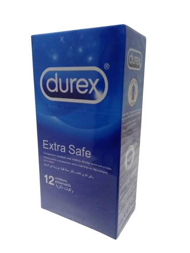 واقي ذكري شفاف اكسترا ساف من ديوركس 12 قطعة Durex Extra Safe Transparent Condoms 12 Pieces