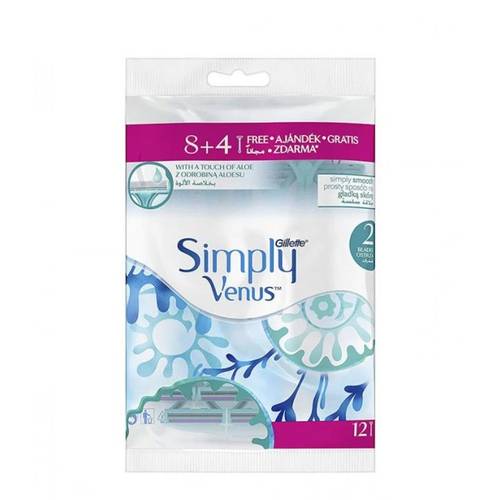 مكائن حلاقة جيليت 8+4 سماوي من فينوس سمبلي  Gillette Venus Simply 8+4 Celestial Razors
