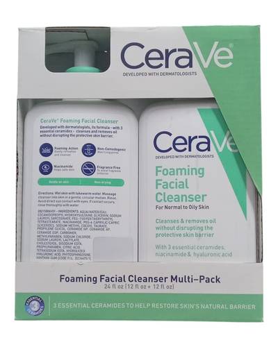 منظف الوجه الرغوي من سيرافي عبوتين 355مل + 355مل    CeraVe Foaming Facial Cleanser 2 Pack 355ml + 355ml