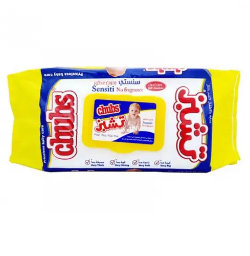 مناديل مبللة للاطفال عناية فائقة للبشرة بدون عطر من تشبز40 منديل  Chubs Baby Wipes Extra Care Fragrance Free 40 Wipes