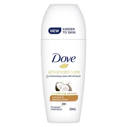 مزيل عرق رول برائحة جوز الهند و الياسمين من دوف - 50مل    Dove Coconut & Jasmine Roll-On Deodorant - 50ml