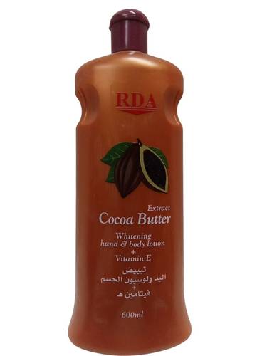 لوشن RDL لتبييض وترطيب اليدين والجسم بزبدة الكاكاو وفيتامين ه - 600مل RDL Whitening and Moisturizing Hand and Body Lotion with Cocoa Butter and Vitamin E - 600ml
